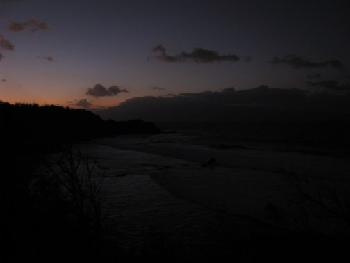 The last picture I took that night; dark, grainy, raw and unedited. This is from the lookout at Punalau Beach about three miles from Maui's northernmost point. 