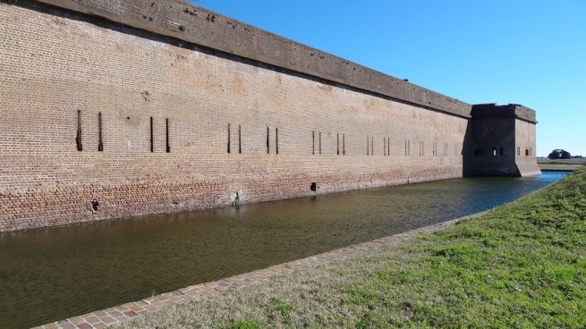 Fort Pulaski's well maintained moat