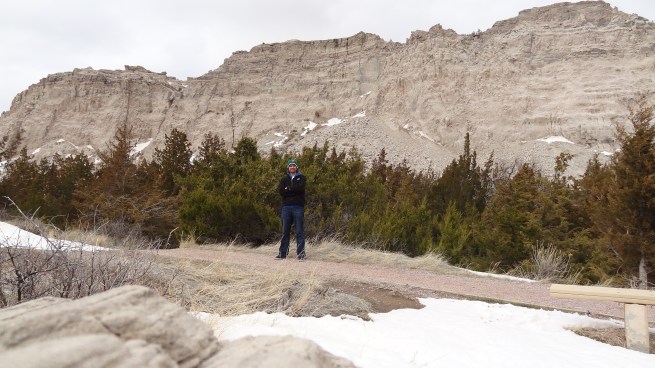 Despite the blustery day AND leaving my tripod in the car, I still managed to get a picture of myself