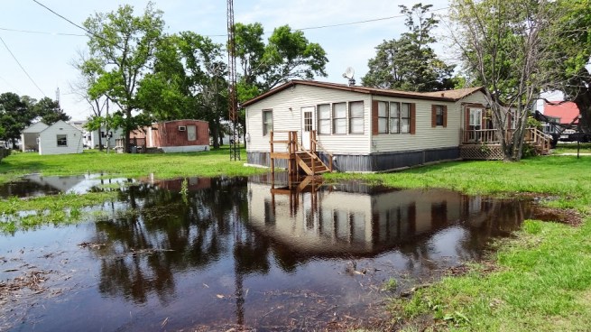 Standing water is a common theme after storms on Smith Island