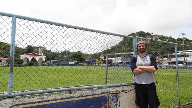 Me by the local soccer field, which was next to the school. Quepos does have a soccer team in the Costa Rican leagues, but it's down in the lower levels of the league pyramid. 