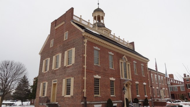 The Old State House, the location of the coveted passport stamp