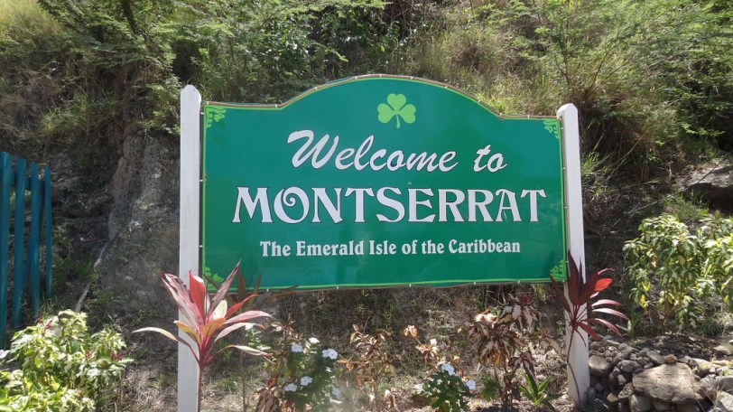 A sign welcoming visitors to Montserrat at the ferry terminal at Little Bay (we came via plane, however)