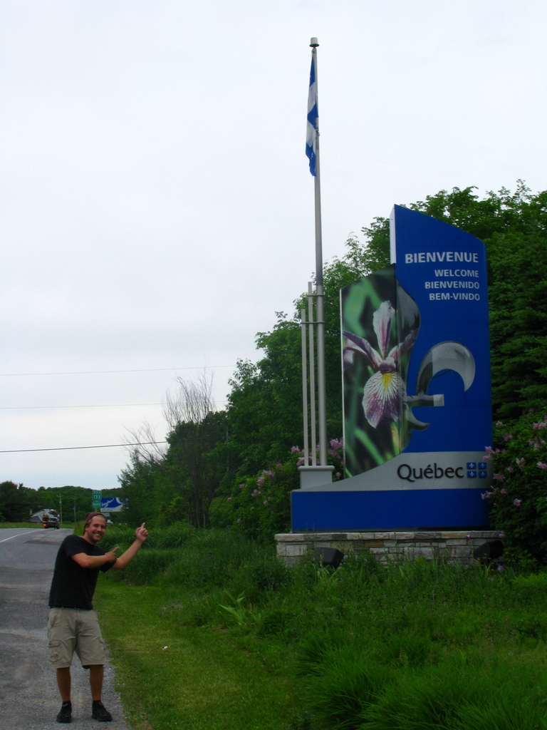 That's my cousin Walter getting away with being a 'poseur' (in a good way - He's posing in front of the Quebec sign!)