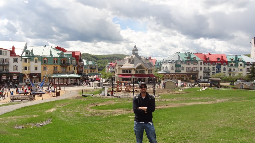 Here I am with most of the Mont-Tremblant resort area behind me...