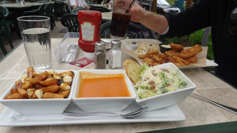 The Fish n' Chips were great, but Breeah did a little better with her trio of poutine, tomato soup and caesar salad