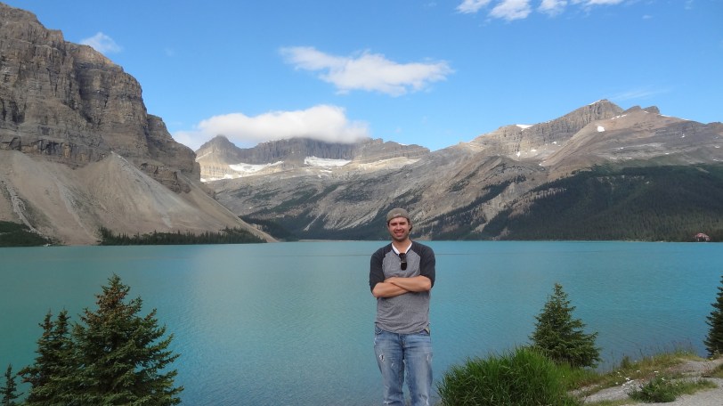 Here's a picture of me at Bow Lake off the Icefields Parkway in Banff National Park...