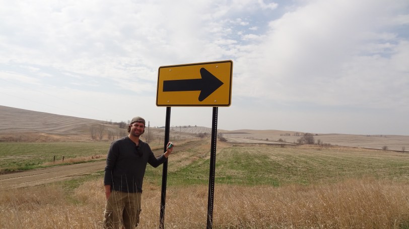 We win the geocaching game! I have no idea where exactly we were, but this was somewhere near Ponca, Nebraska...