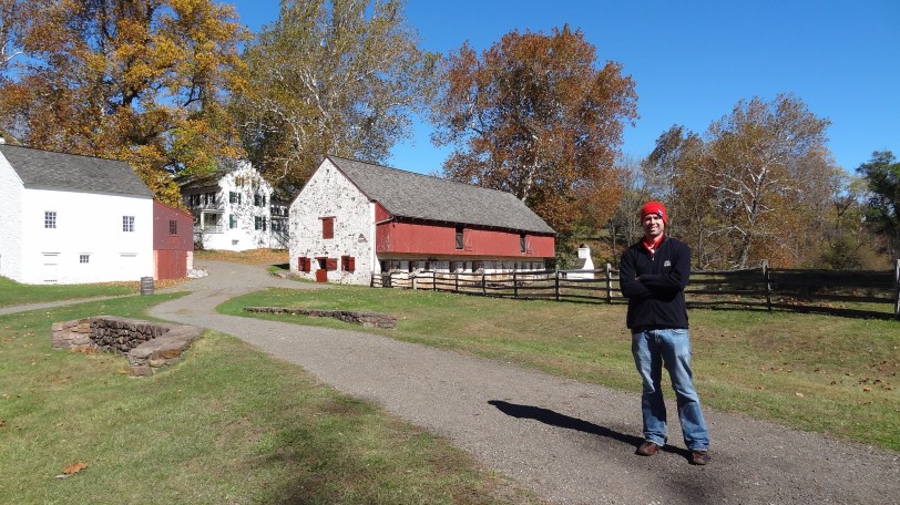That's me, with the main grounds of the company town behind me...