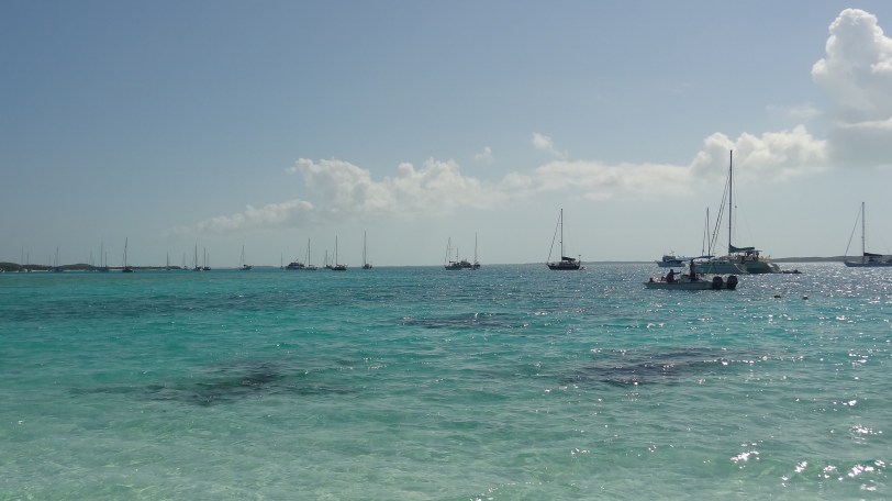 The spot for snorkeling on Stocking Island.