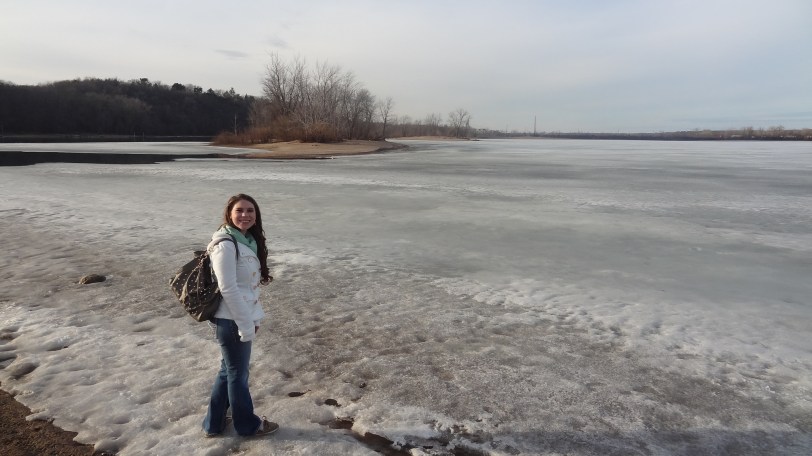 Not quite swimming weather yet (beach at the end of the Hudson, Wisconsin riverwalk)