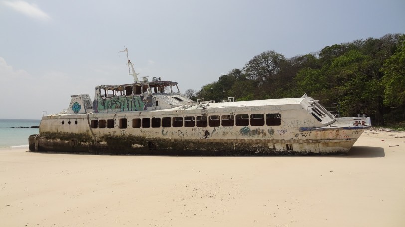 This ferry used to shuttle guests to the Contadora Island Resort - its now found a permanent home on Playa Larga...