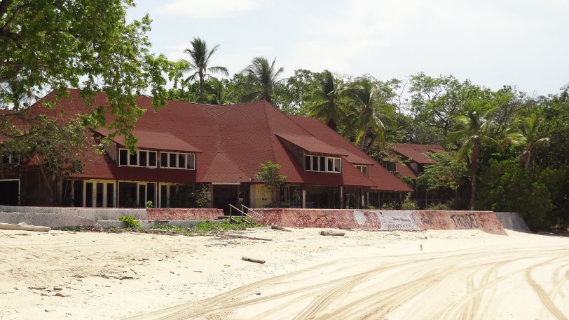 Ghosts from the Contadora Island Resort keep watch over Playa Larga