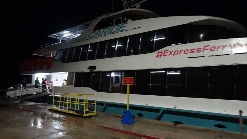 Boarding our ferry in the early hours