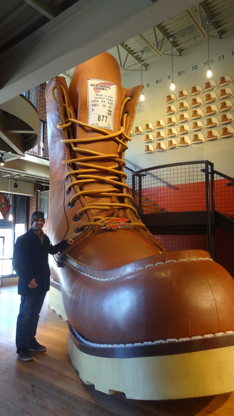 I haven't yet got to all the counties in Minnesota (or any other states beside Delaware and Maryland), but we visited Red Wing, MN (Goodhue County) earlier this year and stood by the largest boot in the world!