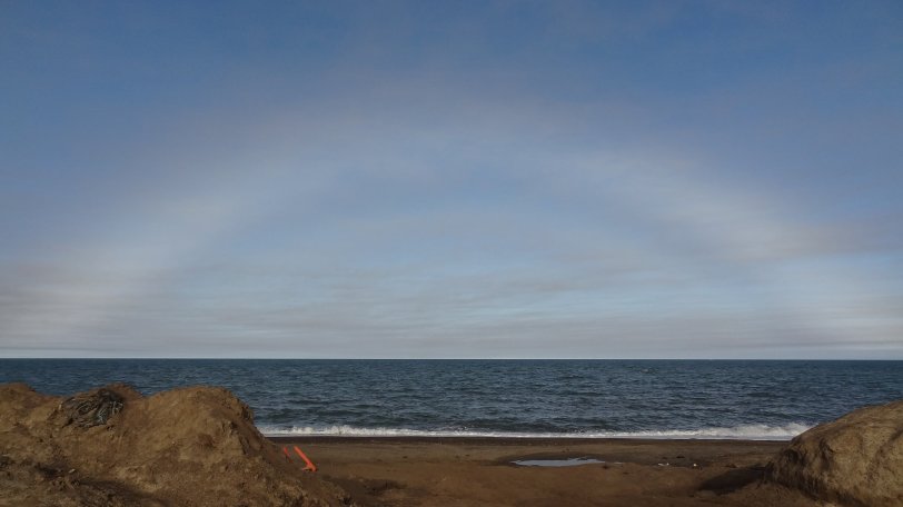An icebow over the Arctic Ocean